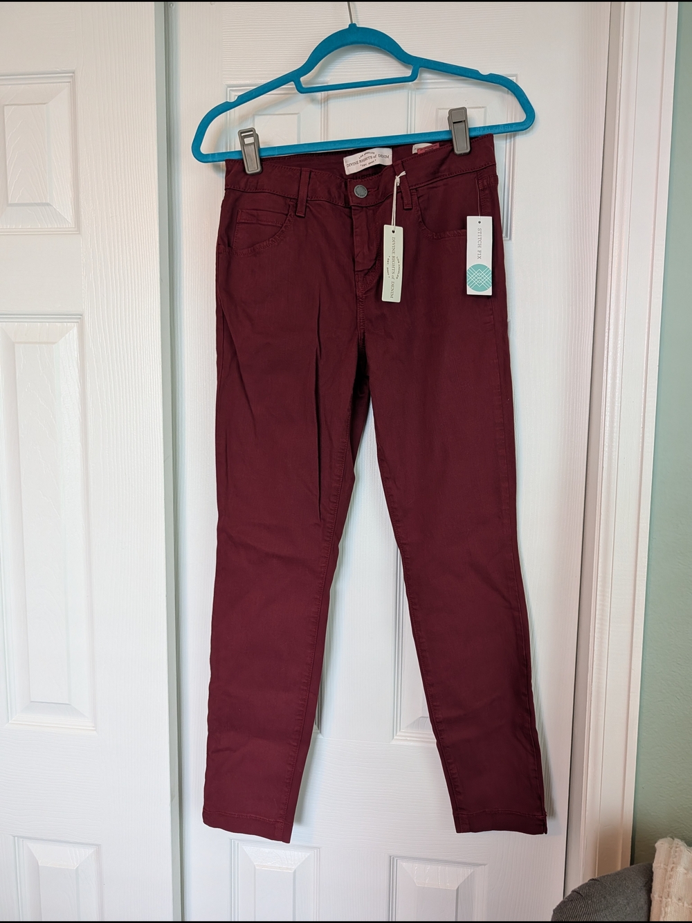 Divine Rights of Denim Burgundy Skinny Jeans - Tag Attached